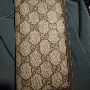 Gucci Brown Leather Wallet with Gold Accents